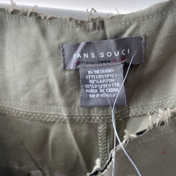 Sans Souci Green Pleat Wide Raw Edge Pant - Picture 7 of 8